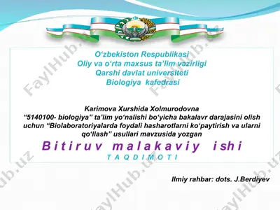 biolaboratoriyalarda foydali hasharotlarni ko‘paytirish va ularni qo‘llash — PPT