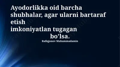 ayodorlikka oid shubhalar va ularni tahlil qilish — PPTX