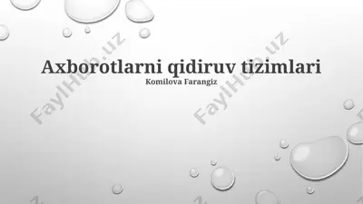axborot qidiruv tizimlari — PPTX