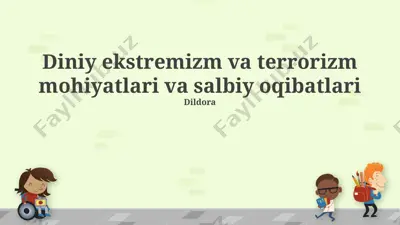 diniy ekstremizm va terrorizm mohiyatlari va salbiy oqibatlari — PPTX