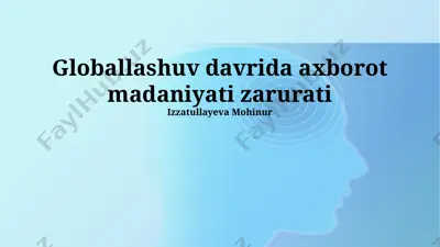 axborot madaniyati bo‘yicha taqdimot — PPTX
