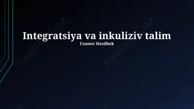 integratsiya va inkuliziv ta'lim — PPTX