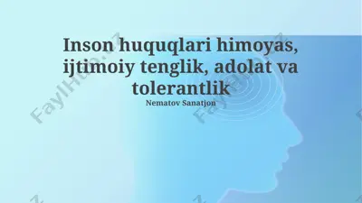 inson huquqlari himoyasi va ijtimoiy tenglik — PPTX