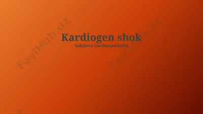 kardiogen shok — PPTX