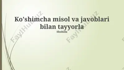 misollar va javoblar bilan tayyorlangan matematik tayyorlov — PPTX