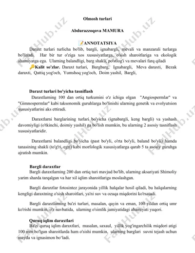 olmosh turlari — DOCX