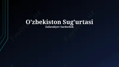 o’zbekiston sug’urtasi — PPTX