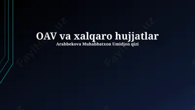 oav va xalqaro hujjatlar tahlili — PPTX