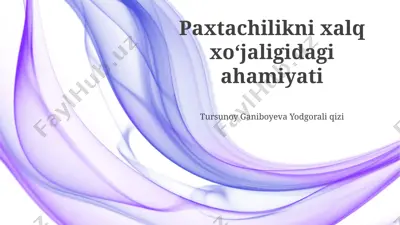 chorvachilik mahsulotlari eksporti va milliy iqtisodiyotdagi ahamiyati — PPTX