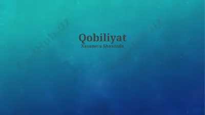 qobiliyat — PPTX