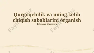 qurgoqchilik va uning kelib chiqish sabablarini o‘rganish — PPTX