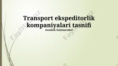 transport ekspeditorlik kompaniyalari tasnifi — PPTX