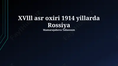 rossiya tarixidan 1914-1918 yillar voqealari taqdimoti — PPTX