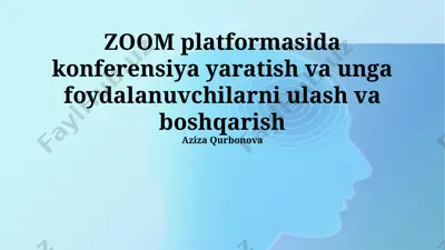 zoom platformasida konferensiya yaratish va boshqarish — PPTX