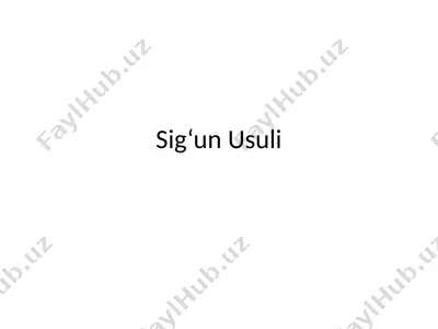 sig‘un usuli — PPTX