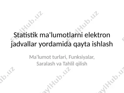statistik ma'lumotlar tahlili — PPTX