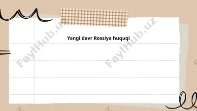 yangi davr rossiya huquqi taqdimoti — PPTX