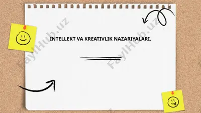 intellekt va kreativlik nazariyalari — PPTX