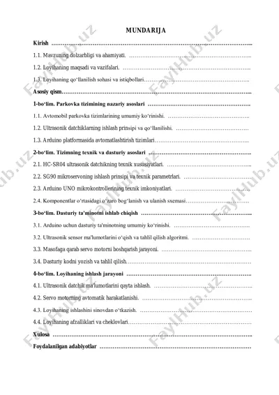 avtomobil parkovka tizimi — PDF