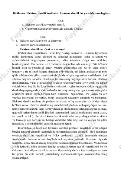 elektron darsliklar yaratish tеxnologiyasi — DOCX