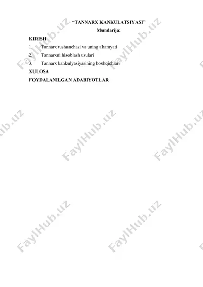 tannarx kalkulyatsiyasi — DOCX