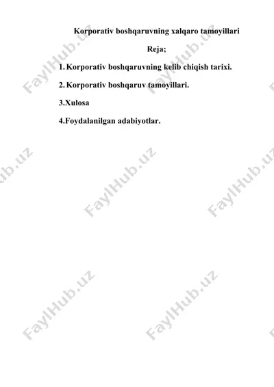 korporativ boshqaruvning xalqaro tamoyillari — DOCX