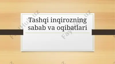 tashqi inqirozning sabab va oqibatlari — PPTX