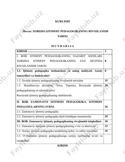 xorijda ijtimoiy pedagogikaning rivojlanish tarixi — DOCX