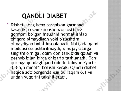 qandli diabet — PPTX