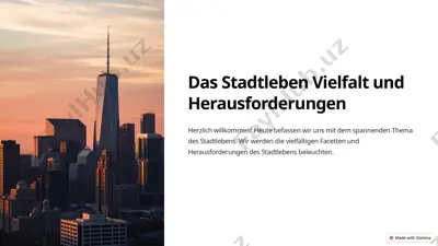 stadtleben – vielfalt und herausforderungen in der stadtplanung — PPTX