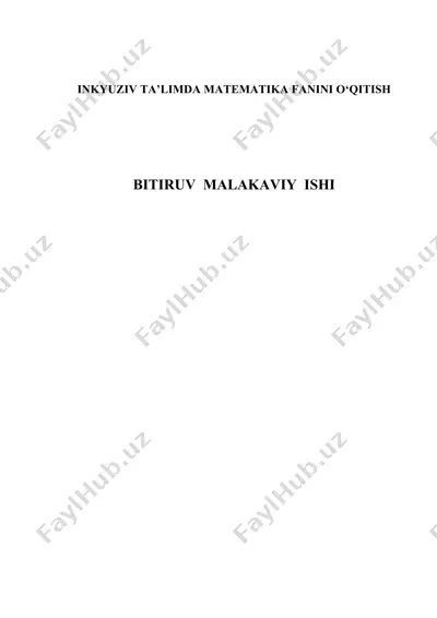 inklyuziv ta’limda matematika fanini o‘qitish — DOCX
