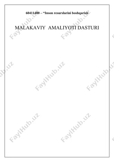 inson resurslarini boshqarish malakaviy amaliyoti dasturni — DOCX