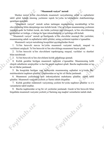 muammoli vaziyat metodi — DOCX
