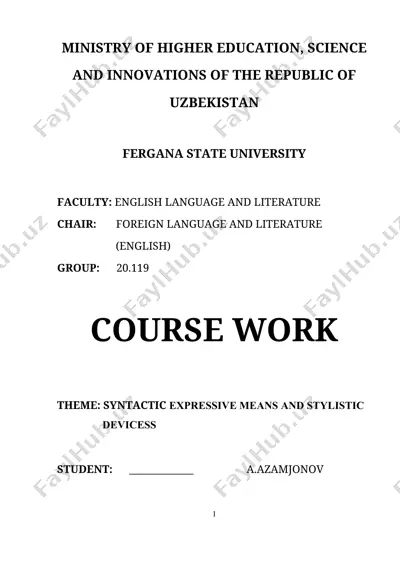syntactic expressive means and stylistic devices (course work) — DOCX
