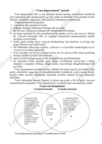 venn diagrammasi metodi — DOCX