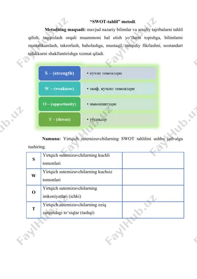 swot-tahlil metodi — DOCX