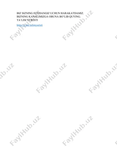 pedagogik texnologiya savollari va javoblari toʻplami — DOCX