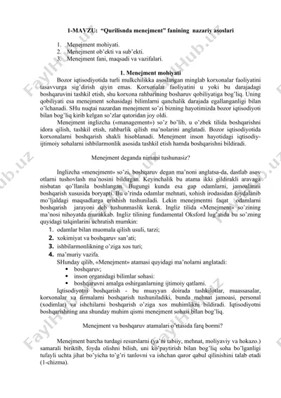 menejment fanining nazariy asoslari — DOCX
