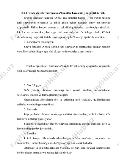 o‘zbek shevalar korpusi ma’lumotlar bazasi — DOCX
