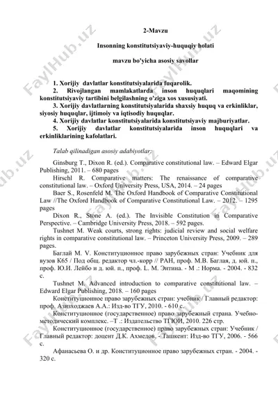 insonning konstitutsiyaviy-huquqiy holati — DOCX