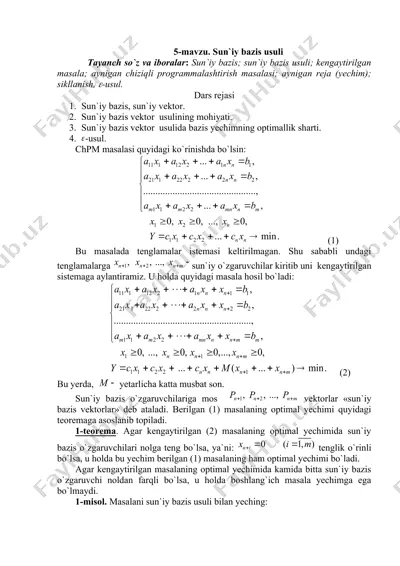 sun'iy bazis usuli — DOCX