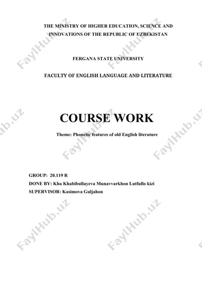 phonetic features of old english literature — DOCX