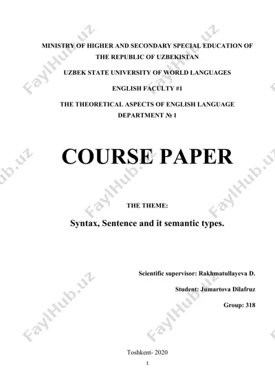 syntax, sentence and its semantic types: theoretical investigation and analysis based on "the notebook" by nicholas sparks — DOCX