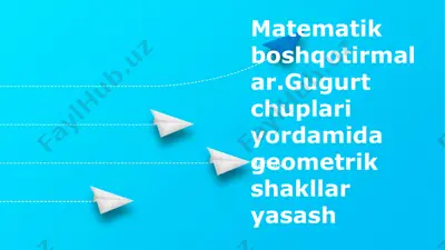 matematik boshqotirmalar: matchsticklar bilan geometrik shakllar yasash — PPTX