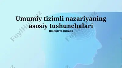 umumiy tizimli nazariyaning asosiy tushunchalari — PPTX