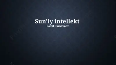 sun'iy intellekt — PPTX