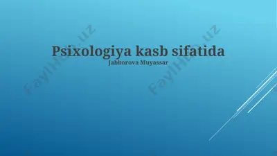 psixologiya kasb sifatida — PPTX