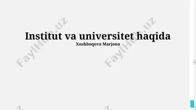 institut va universitetlar haqida taqdimot — PPTX