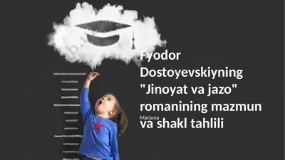 fyodor dostoyevskiyning "jinoyat va jazo" romanining mazmun va shakl tahlili — PPTX