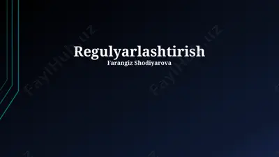 regulyarlashtirish — PPTX